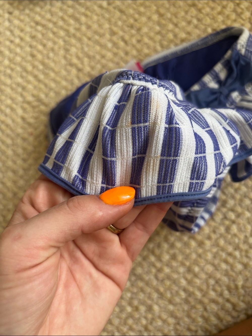 Betsey Johnson Blue White Striped Bikini Set - Picture 3 of 9